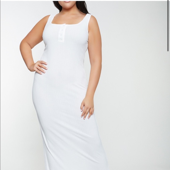 🌟🆕WHITNEY RIBBED WHITE MAXI DRESS XL-2X🌟… - Picture 3 of 12